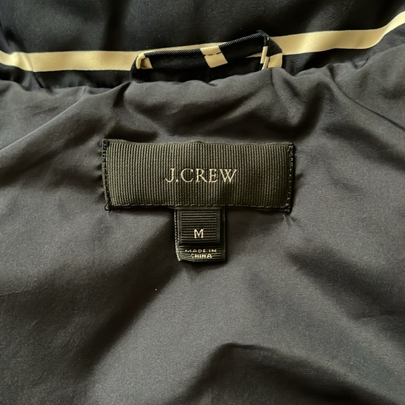 J. Crew Navy & White Striped, Mixed Blend Down Feather Puffer Vest - Picture 10 of 15